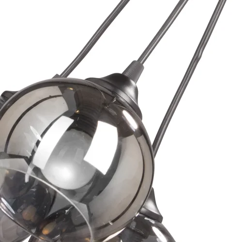 Светильник подвесной V4360-1/3S Vitaluce чёрный серый 3 лампы, основание чёрное в стиле хай-тек  фото 2